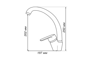 Смеситель для кухни НИМО серый - 3