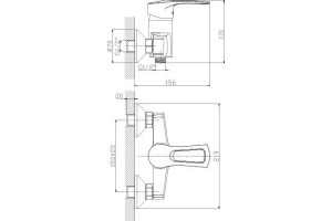 Смеситель для душа Rossinka  хром (T40-41) - 2