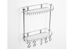 Полка Wasserkraft K-1422 2-ярусная, с крючками - 3