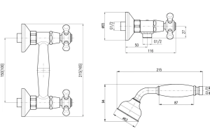 Смеситель для душа Rav Slezak Morava retro черный матовый - 3