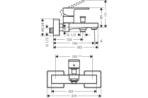 Смеситель Hansgrohe Vernis Shape 71450670 для ванны с душем, черный - 3