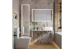 Столешница с раковиной DIWO Элиста 100 белый мрамор, с раковиной Moduo 50 Square - 2