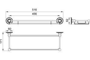 Полка в ванну стеклянная Timo Nelson 150072/00 хром - 2