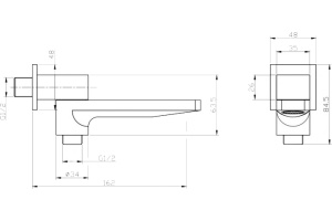 Излив BelBagno Romano ROM BCA CRM для ванны с душем - 2