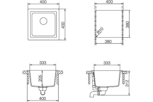 Мойка  Euro 40  Cristalite оникс - 2