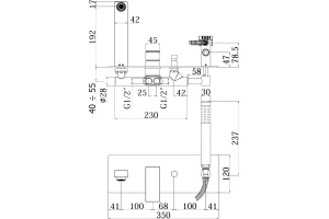 Смеситель Paffoni Elle EL001CR С ВНУТРЕННЕЙ ЧАСТЬЮ, для ванны с душем - 2