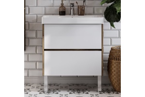 Комплект мебели Aquaton Сканди 70 белый - светлое дерево - 2