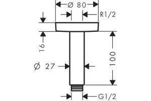 Кронштейн для верхнего душа Hansgrohe S полированное золото - 2