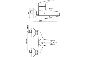 Смеситель для ванны с душем GPD Kalipso хром - 2