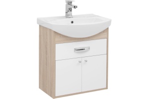 Тумба с раковиной Aquanet Грейс 60 1 ящик, 2 фасада, дуб сонома