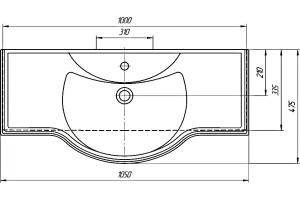 Мебельная раковина Opadiris Кировит Классик 105 - 3