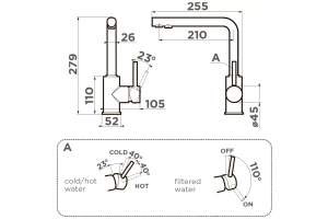 Смеситель для кухни Omoikiri Nakagawa черный (4994414) - 2