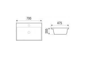 Раковина встраиваемая Weltwasser WW DEILBACH 7608-70 белый (10000004638) - 2