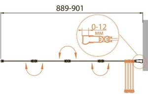 Шторка на ванну Cezares Relax V-4-90/140-P-Bi-R стекло punto - 3