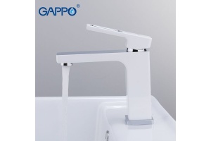 Смеситель для раковины Gappo хром белый