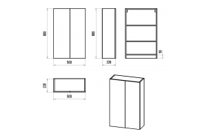 Шкаф-пенал Misty Поло 50 серый матовый - 3