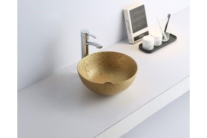 Раковина накладная CeramaLux NC 41 см золото (7226SJ)