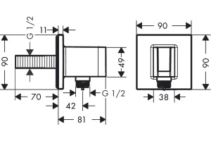 Шланговое подключение Hansgrohe FixFit E полированное золото - 2