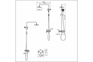 Душевая стойка Excellent Rain Altar черный матовый - 2