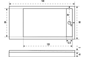 Поддон для душа Good Door Stella 140x90, с ножками и экраном - 3