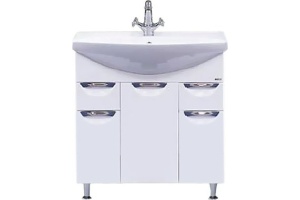 Тумба с раковиной Misty Орхидея 75 белая эмаль - 2