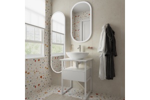 Мебель для ванной DIWO Элиста 60 белая с раковиной Moduo 55 Leaf - 2