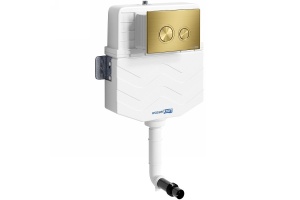 Смывной бачок скрытого монтажа Wasserkraft Aller кнопка смыва золото матовый