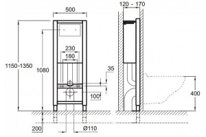 Система инсталляции для унитазов Jacob Delafon E5504-NF - 2