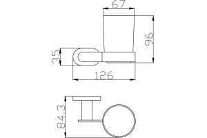 Стакан для зубных щеток Rav Slezak Yukon хром - белый - 2
