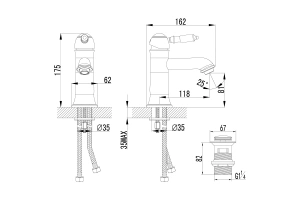 Смеситель Lemark Villa LM4806C для умывальника монолитный с донным клапаном клик-клак, хром - 2