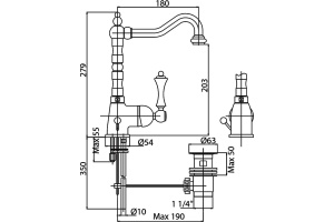 Смеситель для раковины Cezares MARGOT золото (MARGOT-LSM2-03/24-Bi) - 2