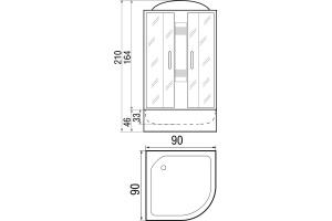 Душевая кабина с поддоном River Nara 90/44 MT (10000001146) - 3