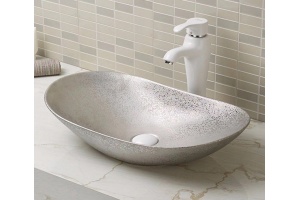 Раковина накладная CeramaLux NC 61.5 см серебро (7811АSS) - 2