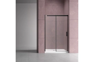 Душевая дверь в нишу Vincea Dice 130х200 профиль черный стекло прозрачное - 2