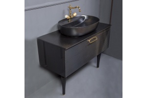 Тумба с раковиной Armadi Art Vallessi Avangarde Linea 100 черная, с накладной раковиной