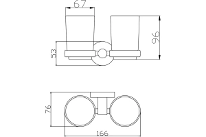 Стакан для зубных щеток Rav Slezak Colorado двойной хром  - 2
