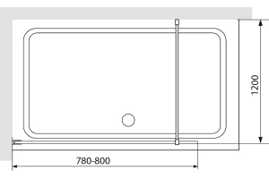 Душевая перегородка RGW Walk In WA-012B 80х200 профиль черный стекло прозрачное - 3