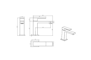 Смеситель для раковины Boheme Qubic золото матовый - 3
