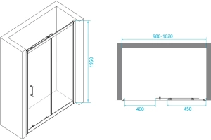 Душевая дверь RGW Passage PA-14B 100х195 профиль черный стекло прозрачное - 3