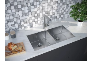 Мойка кухонная Paulmark Twin 78 брашированная сталь - 3