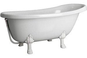 Ванна из искусственного камня Фэма Салерно белая, белые ножки