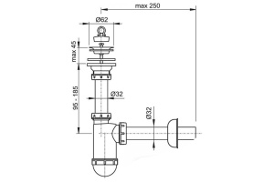 Сифон для раковины AlcaPlast  (A411) - 2