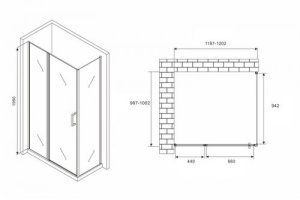 Душевой уголок Abber Sonnenstrand 120х100 черный, матовый (AG04120BS-S100B) - 3