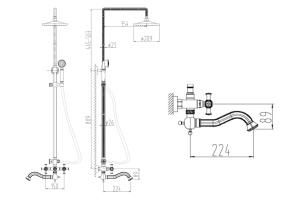 Душевая стойка Zorg Antic A 7002DS-BR - 3