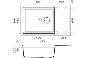 Мойка кухонная Omoikiri Sakaime 78-LB бежевая - 3