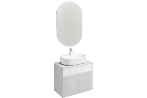 Комплект мебели Aquaton Марбл 80 белый-серый