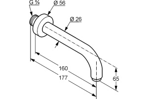 Излив для ванны Kludi  (3850505) - 3