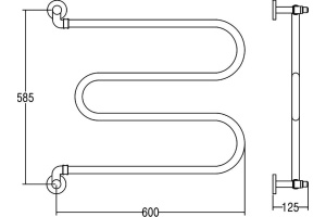 Полотенцесушитель водяной Margaroli Vento 400CR хром - 3
