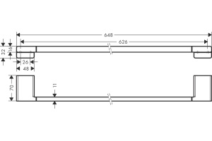 Полотенцедержатель Hansgrohe AddStoris 41747340 шлифованный черный хром - 2