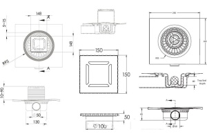 Душевой трап Berges Zentrum Norma 15х15 хром глянцевый - 2